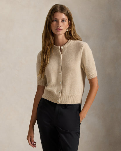 Ralph Lauren Cashmere Crewneck ShortSleeve Cardigan
