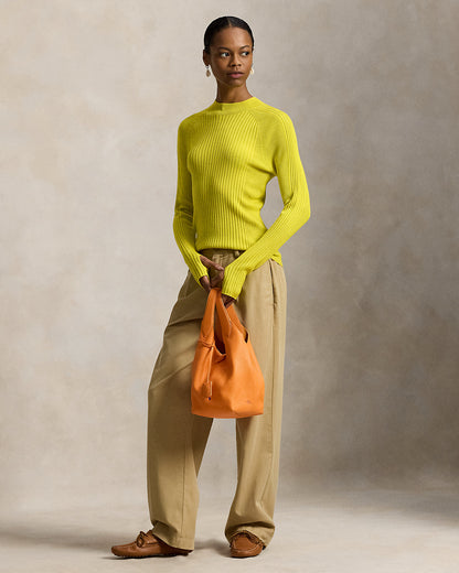 Ralph Lauren RibKnit Wool Mockneck Sweater