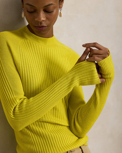 Ralph Lauren RibKnit Wool Mockneck Sweater