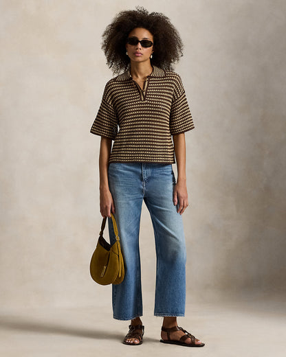 Ralph Lauren Striped Knit Cotton Polo Shirt