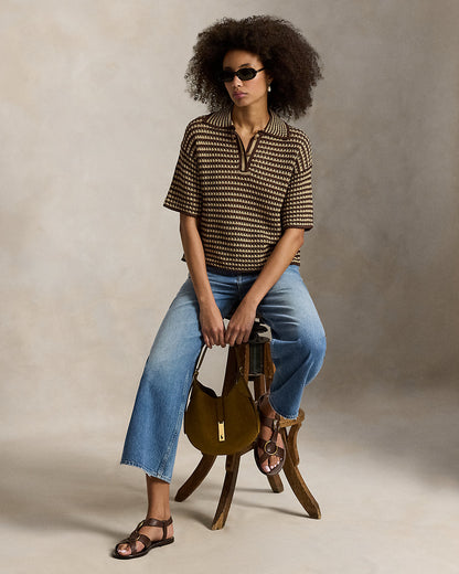 Ralph Lauren Striped Knit Cotton Polo Shirt