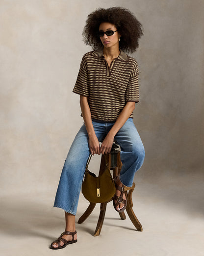 Ralph Lauren Striped Knit Cotton Polo Shirt