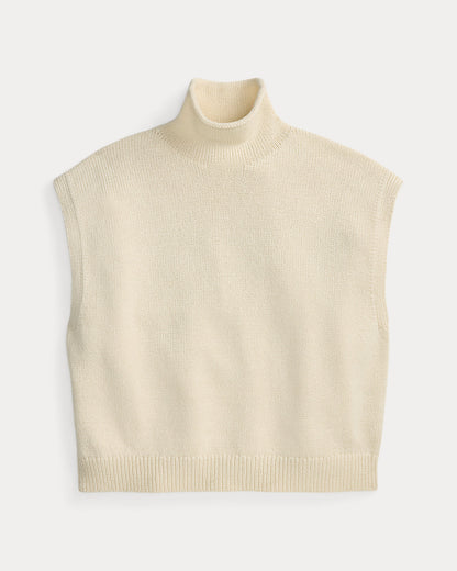 Ralph Lauren Sleeveless Cotton Turtleneck Sweater