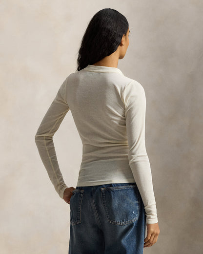 Ralph Lauren Ribbed Crepe Henley Shirt