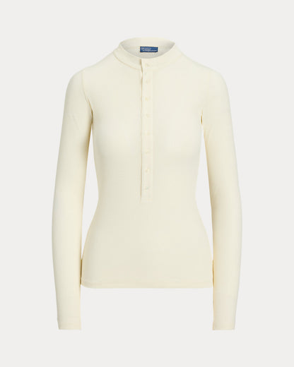 Ralph Lauren Ribbed Crepe Henley Shirt