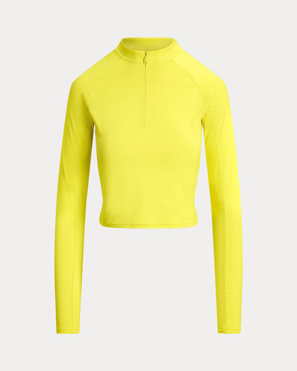 Ralph Lauren Sueded Jersey Cropped HalfZip