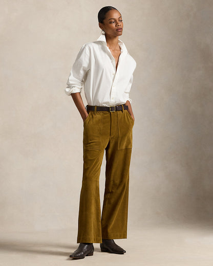 Ralph Lauren The Ricky WideLeg Crop Suede Pant