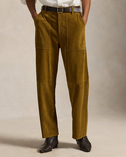 Ralph Lauren The Ricky WideLeg Crop Suede Pant