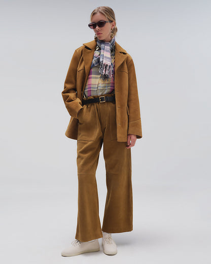 Ralph Lauren The Ricky WideLeg Crop Suede Pant