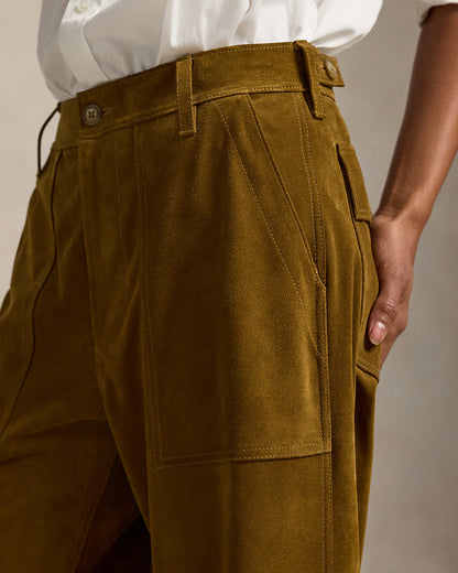 Ralph Lauren The Ricky WideLeg Crop Suede Pant