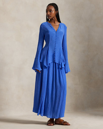 Ralph Lauren Crinkled ALine Wrap Skirt