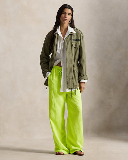 Ralph Lauren Twill Drawstring WideLeg Pant