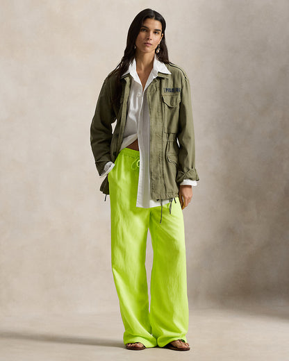 Ralph Lauren Twill Drawstring WideLeg Pant