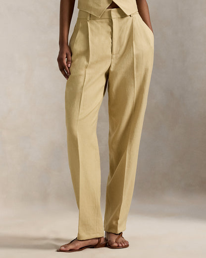 Ralph Lauren Hemp Pleated Tapered Pant
