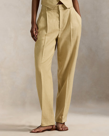 Ralph Lauren Hemp Pleated Tapered Pant