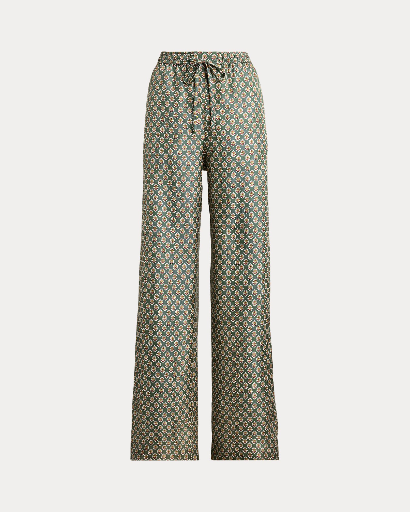 Ralph Lauren Floral Silk Drawstring WideLeg Pant