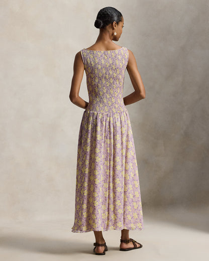 Ralph Lauren Floral Smocked Crinkled Dress