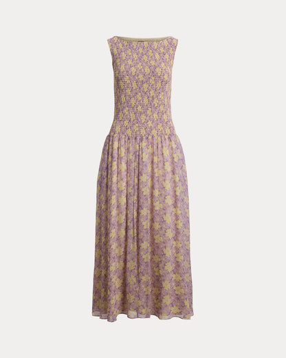 Ralph Lauren Floral Smocked Crinkled Dress