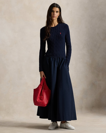 Ralph Lauren CableKnit Bodice Cotton Dress