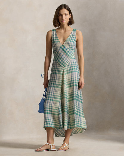 Ralph Lauren Plaid Paneled Sleeveless Dress