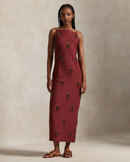 Ralph Lauren Beaded Linen Dress