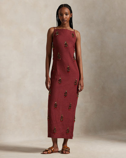 Ralph Lauren Beaded Linen Dress