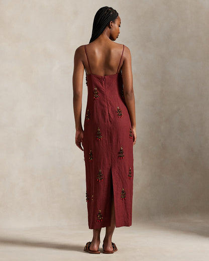 Ralph Lauren Beaded Linen Dress