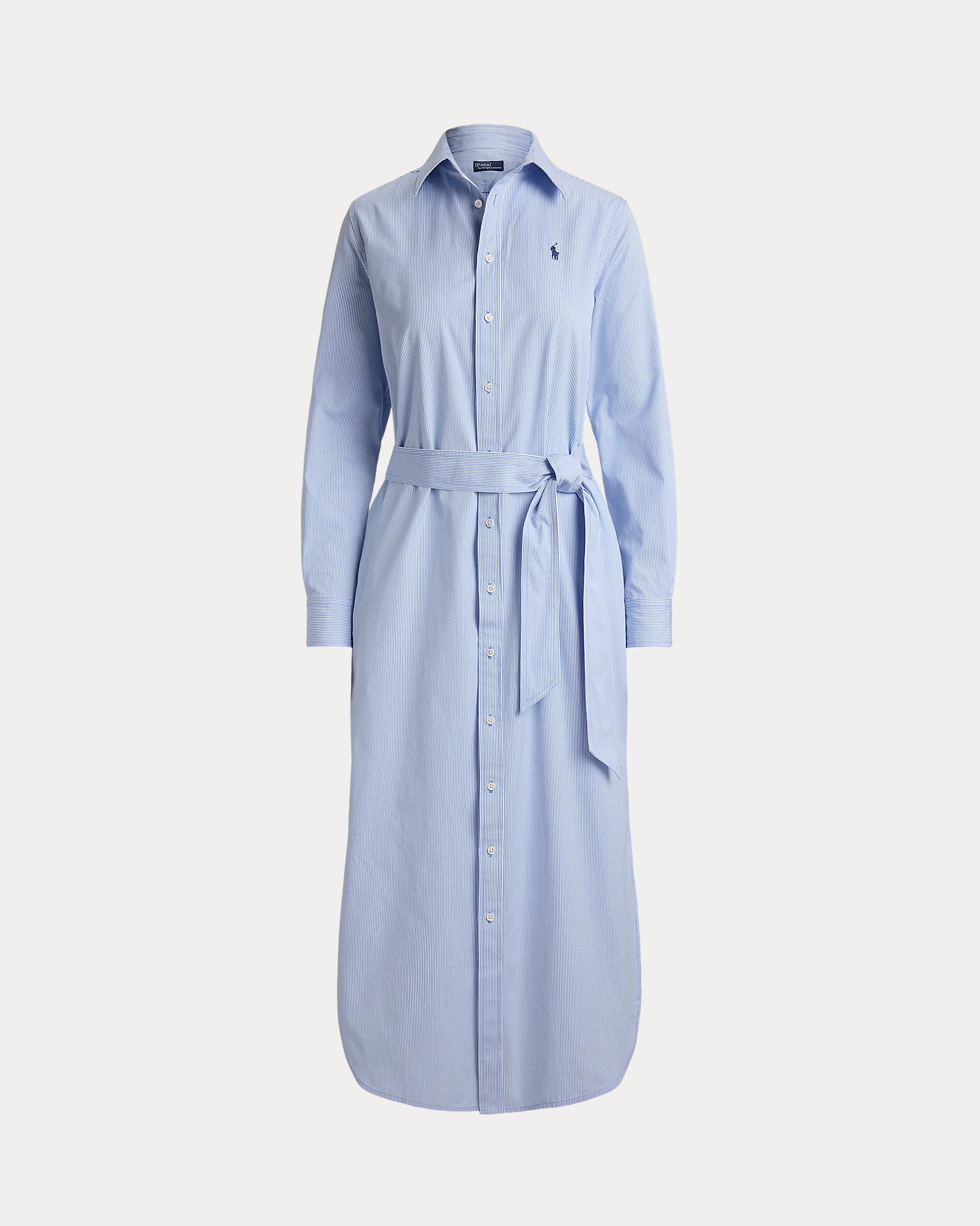 Ralph Lauren Belted Striped Cotton Shirtdress