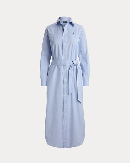 Ralph Lauren Belted Striped Cotton Shirtdress