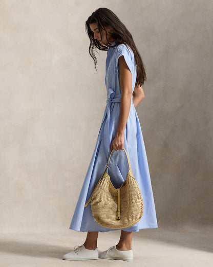 Ralph Lauren Striped Belted Cotton Shirtdress