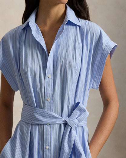 Ralph Lauren Striped Belted Cotton Shirtdress