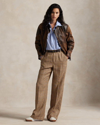 Ralph Lauren Plaid Tweed WideLeg Pant
