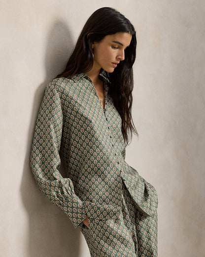 Ralph Lauren FloralPrint Silk Shirt