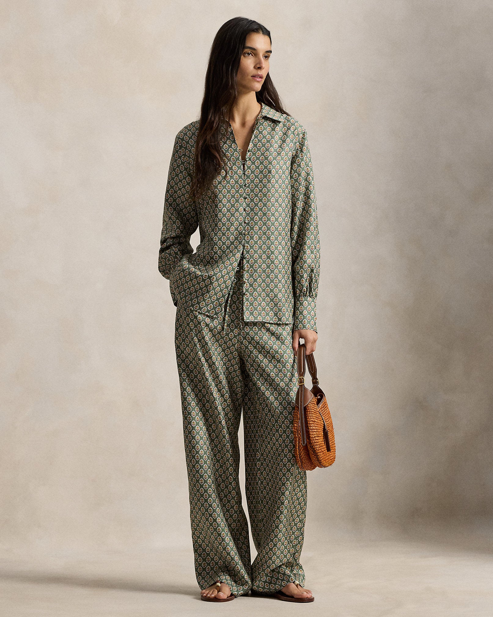 Ralph Lauren FloralPrint Silk Shirt