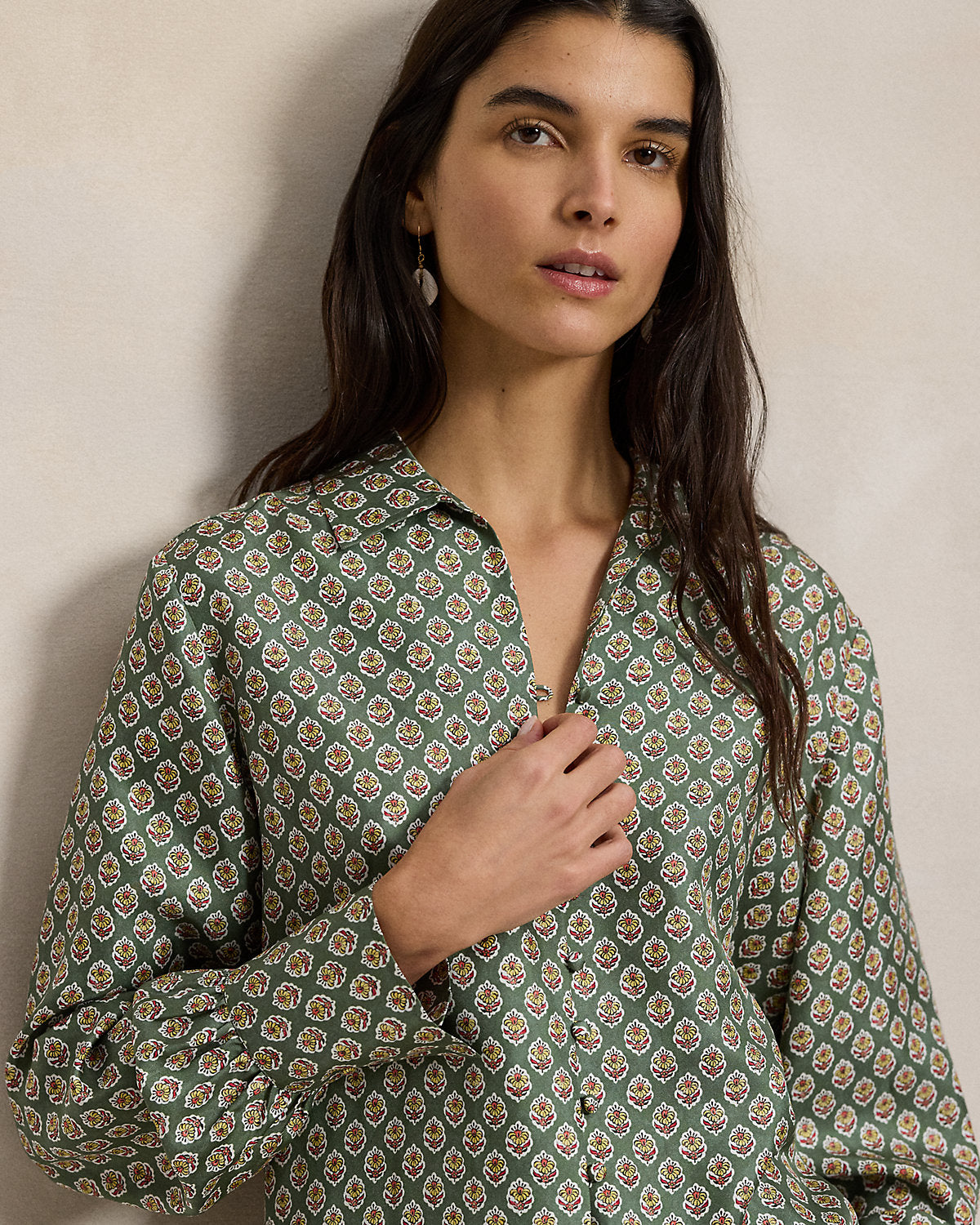 Ralph Lauren FloralPrint Silk Shirt