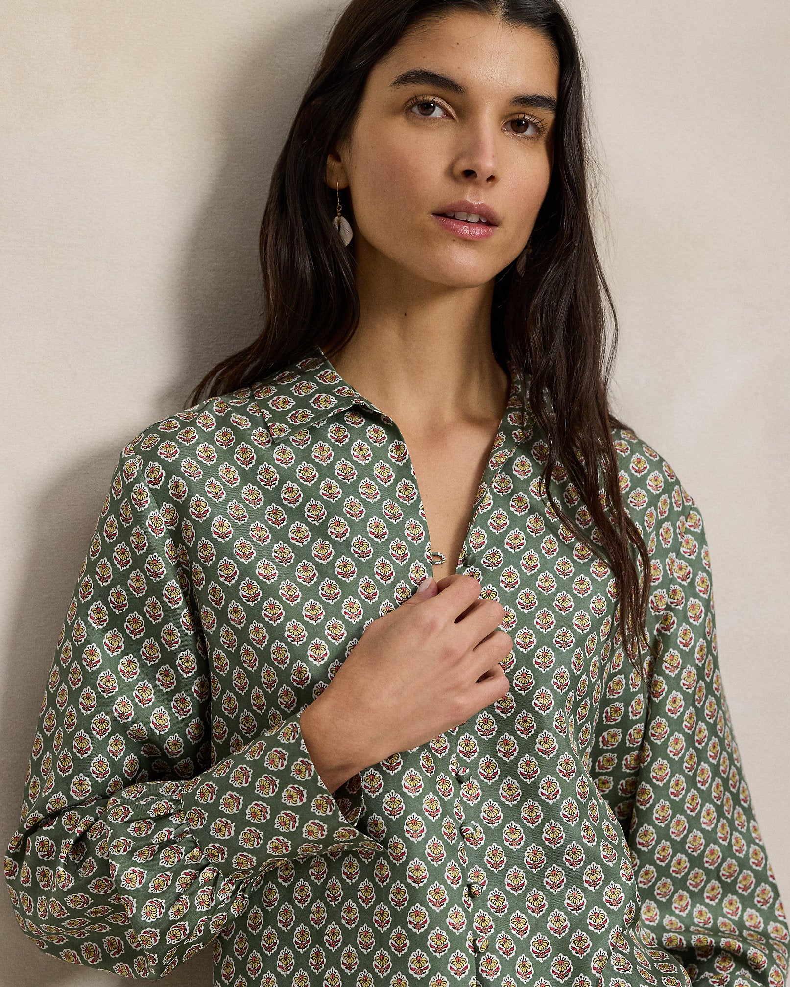 Ralph Lauren FloralPrint Silk Shirt