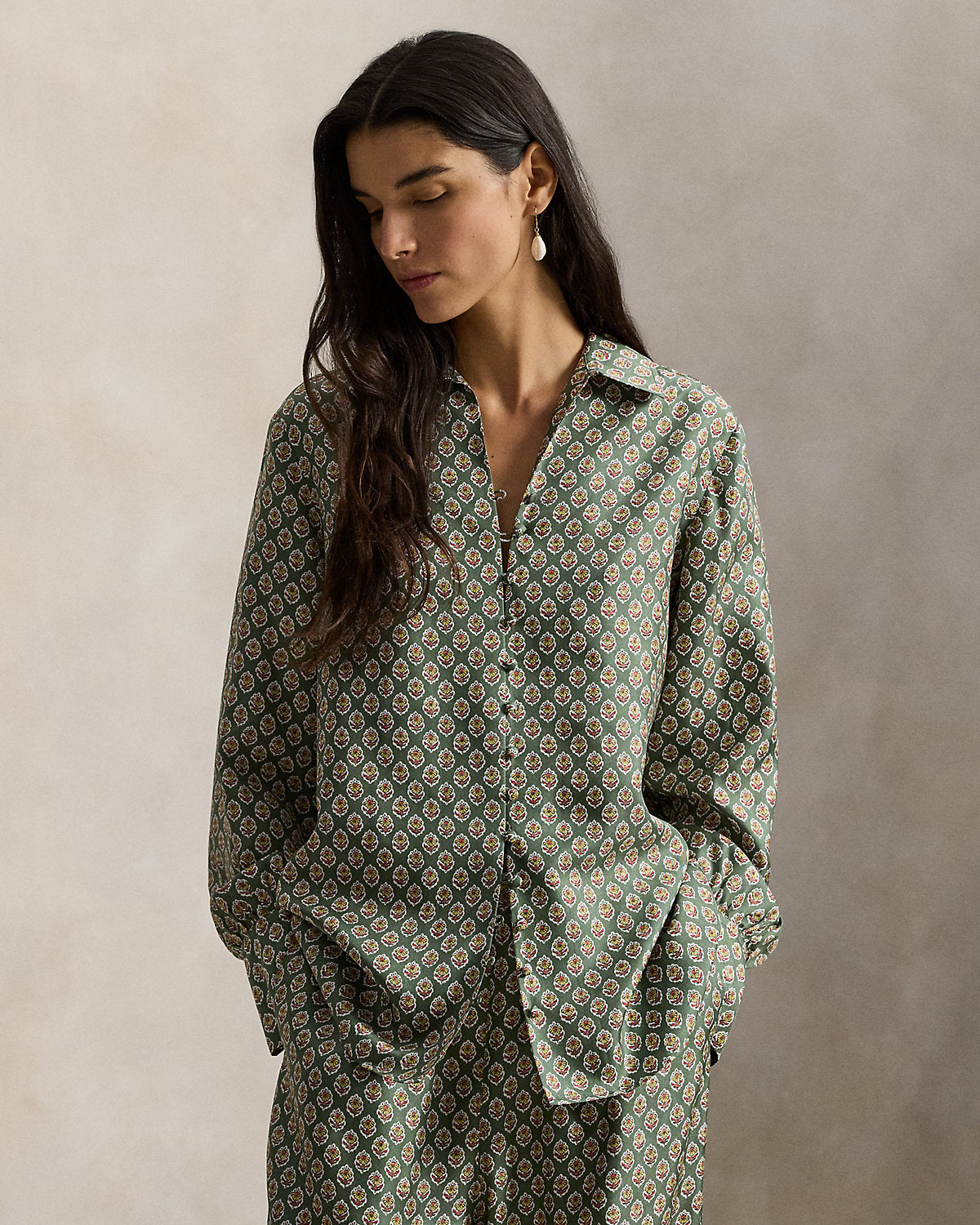 Ralph Lauren FloralPrint Silk Shirt