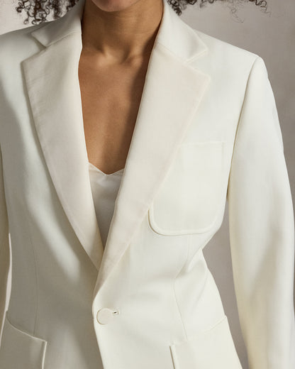 Ralph Lauren SingleBreasted SilkLapel Wool Blazer