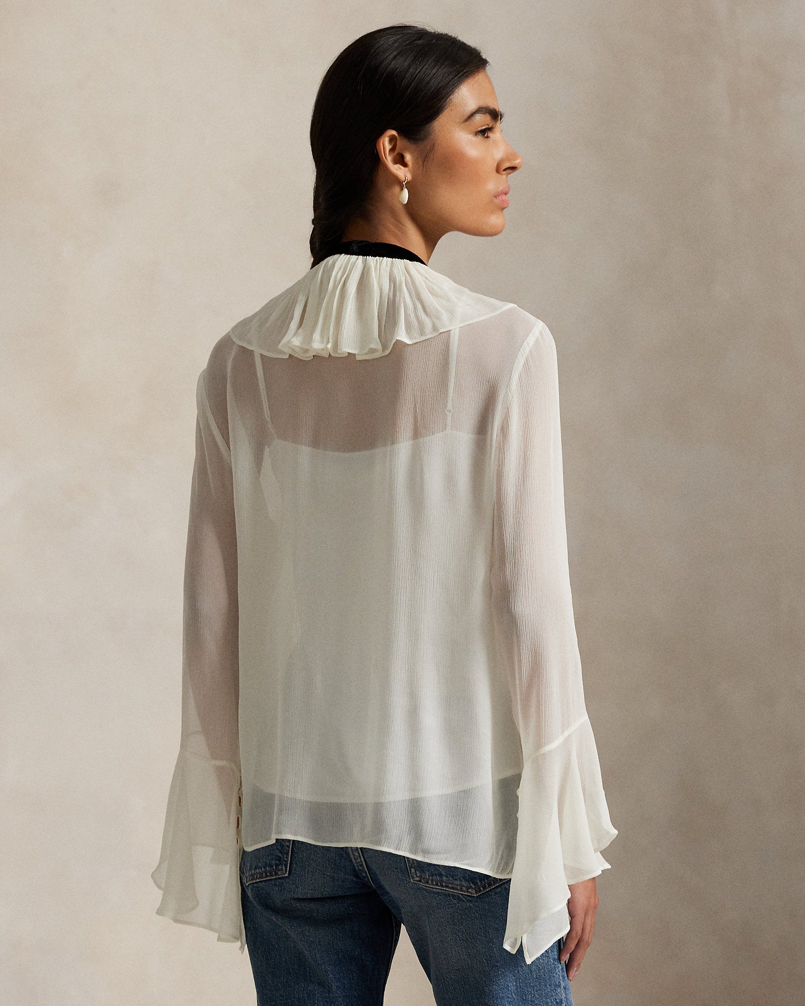 Ralph Lauren TieNeck Georgette Shirt