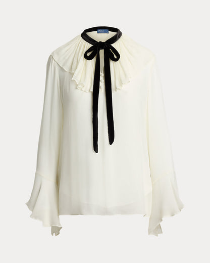 Ralph Lauren TieNeck Georgette Shirt