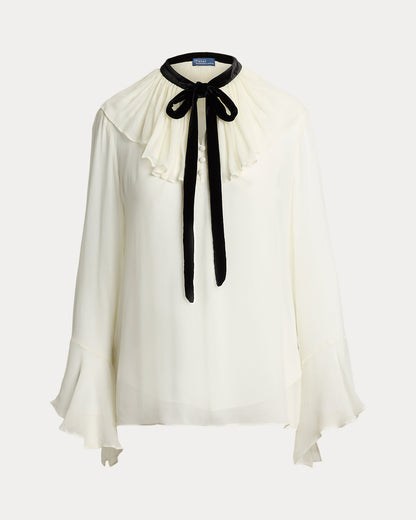 Ralph Lauren TieNeck Georgette Shirt