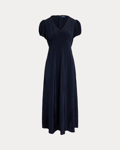 Ralph Lauren LaceTrim Silk Dress
