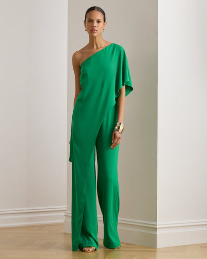 Ralph Lauren Cape Georgette OneShoulder Jumpsuit