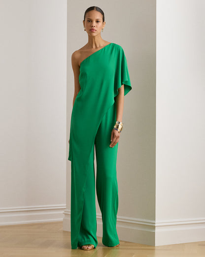 Ralph Lauren Cape Georgette OneShoulder Jumpsuit