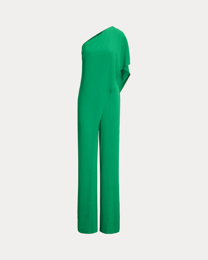 Ralph Lauren Cape Georgette OneShoulder Jumpsuit