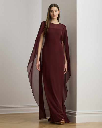 Ralph Lauren Cape Georgette Gown