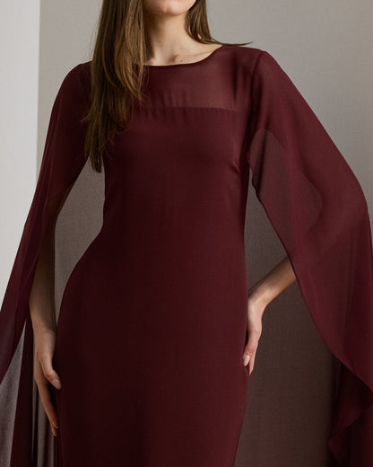 Ralph Lauren Cape Georgette Gown