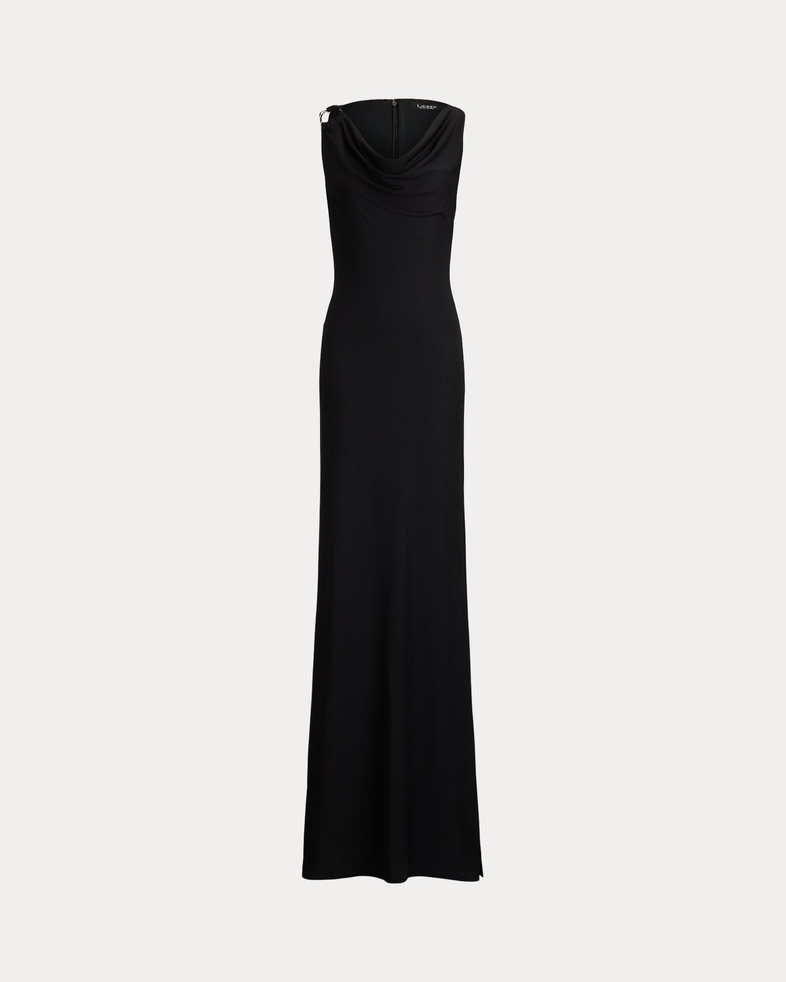 Ralph Lauren RingTrim Jersey Cowlneck Gown