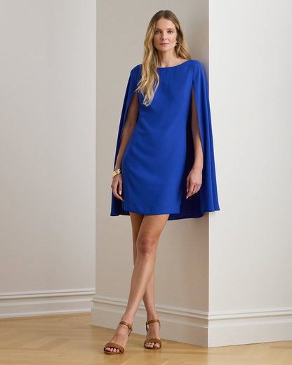 Ralph Lauren Cape Georgette Cocktail Dress