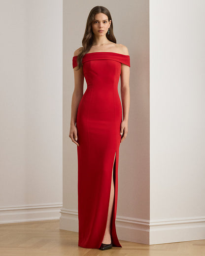 Ralph Lauren Crepe OfftheShoulder Gown